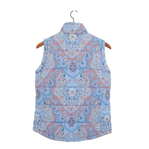 Gretchen Scott The Puffer Vest Pleasantly Paisley Imari Blue Zip Front S - Picture 7 of 8